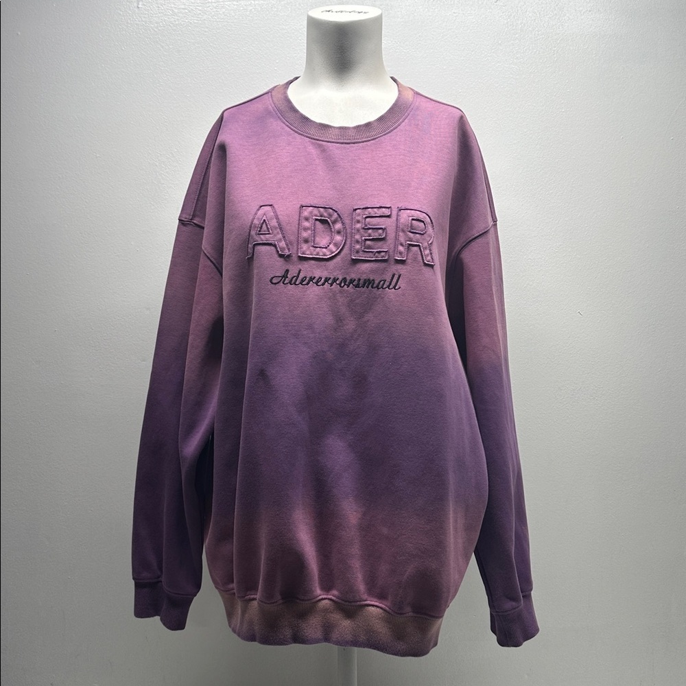 Ader Error Small Sweatshirt Long Sleeve Heavyweight Ombre Purple Mens A2 M / L